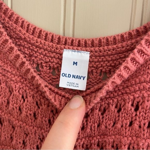 Old Navy Dark Blush Crochet/Knit Long Dress Women’s Size Medium - Picture 5 of 11